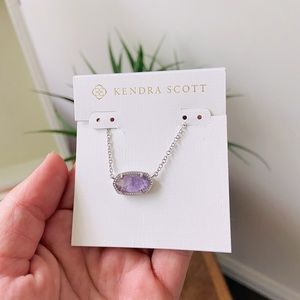 Kendra Scott Elisa Silver Pendant Necklace In Amethyst